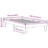 Letto senza Materasso Bianco 75x190 in Legno Massello di Pino