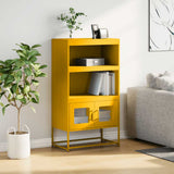 Credenza Giallo Senape 68x39x123 cm in Acciaio