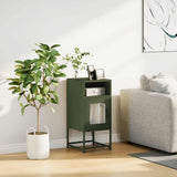 Comodino Verde Oliva 36x39x78 cm in Acciaio Laminato a Freddo