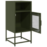 Comodino Verde Oliva 36x39x78 cm in Acciaio Laminato a Freddo