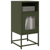 Comodino Verde Oliva 36x39x78 cm in Acciaio Laminato a Freddo