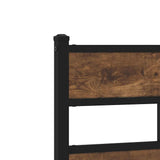 Testiera di Ricambio Rovere Fumo 200 cm in Ferro e Legno truciolato