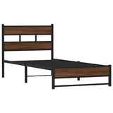 Giroletto senza Materasso in Metallo Rovere Marrone 107x203 cm