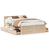 Letto senza Materasso con Testiera 160x200 cm in Legno di Pino