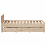 Letto senza Materasso con Testiera 160x200 cm in Legno di Pino