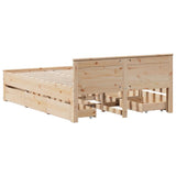 Letto senza Materasso con Testiera 160x200 cm in Legno di Pino