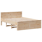 Letto senza Materasso con Testiera 160x200 cm in Legno di Pino