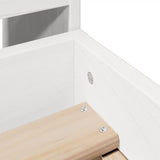 Letto senza Materasso Bianco 75x190 in Legno Massello di Pino