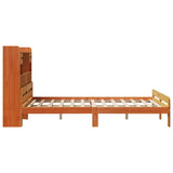 Letto Libreria senza Materasso Marrone Cera 140x200 cm in Pino