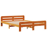 Letto Libreria senza Materasso Marrone Cera 140x200 cm in Pino