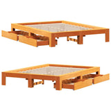 Giroletto senza Materasso Marrone Cera 140x200cm Massello Pino
