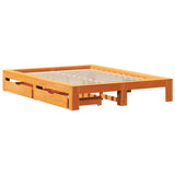 Letto senza Materasso Marrone Cera 140x190 cm in Legno di Pino