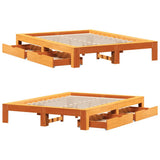 Letto senza Materasso Marrone Cera 140x190 cm in Legno di Pino