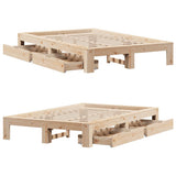 Giroletto senza Materasso 135x190 cm in Legno Massello di Pino
