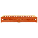 Letto senza Materasso Marrone Cera 90x190 cm in Legno di Pino