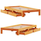 Letto senza Materasso Marrone Cera 90x190 cm in Legno di Pino
