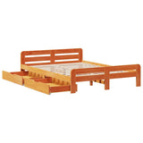Letto senza Materasso Marrone Cera 150x200 cm in Legno di Pino