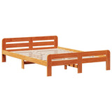 Letto senza Materasso Marrone Cera 140x190 cm in Legno di Pino