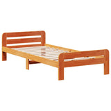 Letto senza Materasso Marrone Cera 75x190 cm in Legno di Pino