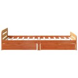 Letto senza Materasso Marrone Cera 75x190 cm in Legno di Pino