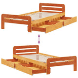 Letto senza Materasso Marrone Cera 75x190 cm in Legno di Pino