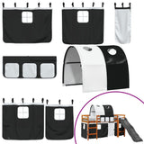 Letto a Soppalco con Tunnel Bambini Bianco e Nero 80x200cm Pino