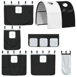 Letto a Soppalco con Tunnel Bambini Bianco e Nero 80x200cm Pino