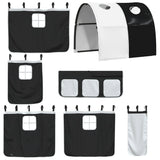Letto a Soppalco con Tunnel Bambini Bianco e Nero 80x200cm Pino