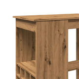 Tavolo Bar con Rastrelliera Rovere 90x47,5x103,5 cm truciolato