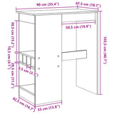 Tavolo Bar con Rastrelliera Rovere 90x47,5x103,5 cm truciolato