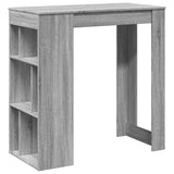 Tavolo Bar con Rastrelliera Grigio 102x50x103,5 cm truciolato