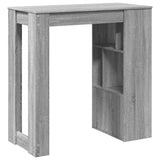 Tavolo Bar con Rastrelliera Grigio 102x50x103,5 cm truciolato