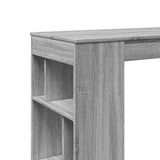 Tavolo Bar con Rastrelliera Grigio 102x50x103,5 cm truciolato