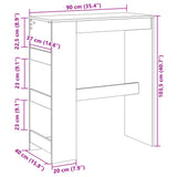 Tavolo Bar con Rastrelliera Marrone 90x40x103,5 cm truciolato