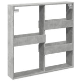 Armadietto a Muro Grigio Cemento 80x15x80 cm Legno truciolato