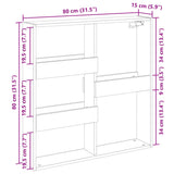 Armadietto a Muro Grigio Cemento 80x15x80 cm Legno truciolato