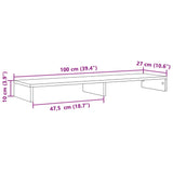 Supporto Monitor Rovere Sonoma 100x27x10 cm Legno Multistrato