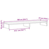 Supporto Monitor Rovere Marrone 100x27x10 cm Legno Multistrato