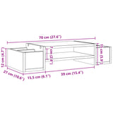 Supporto Monitor con Contenitore Rovere 70x27x15 cm Truciolato