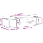 Supporto Monitor con Contenitore Grigio 70x27x15 cm Truciolato