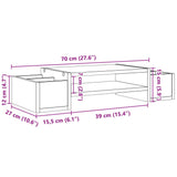 Supporto Monitor con Contenitore Grigio 70x27x15 cm Truciolato