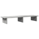 Supporto Monitor Grigio Cemento 100x27x15cm Legno Massello Pino