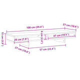 Supporto per Monitor Bianco 100x27x15 cm Legno Massello di Pino