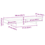 Supporto Monitor Rovere Sonoma 100x27x15 cm Legno Multistrato