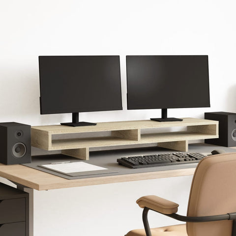 Supporto Monitor Rovere Sonoma 100x27x15 cm Legno truciolato