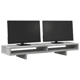 Supporto Monitor Grigio Cemento 100x27x15cm Legno Massello Pino