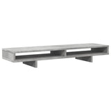 Supporto Monitor Grigio Cemento 100x27x15cm Legno Massello Pino