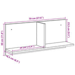 Mobile a Parete 70x16,5x30 cm Artigianale in Legno truciolato