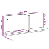 Mobile a Parete 70x16,5x30 cm Artigianale in Legno truciolato