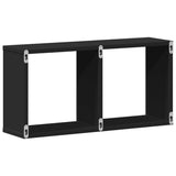 Mobile a Parete 60x16x30 cm Nero in Legno truciolato